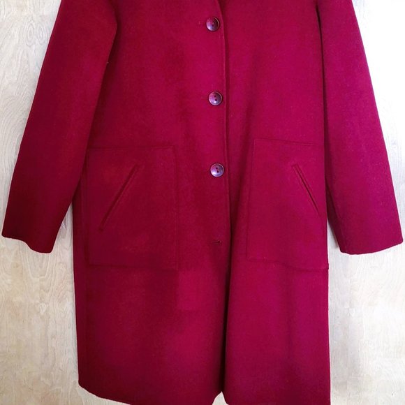 J. Jill Wool Blend Long Coat Red Size Large - Picture 9 of 13